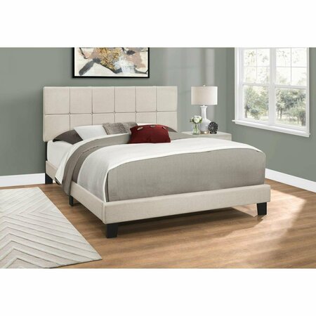 CLEAN CHOICE Bed with Beige Linen - Queen Size CL2433097